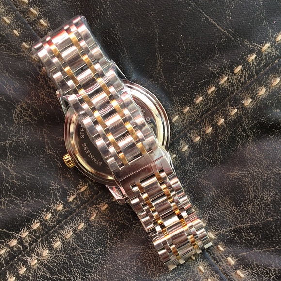 LIGE 1853 dream watch 42mm blue burst dial day date wristwatch NWOT - Picture 3 of 10